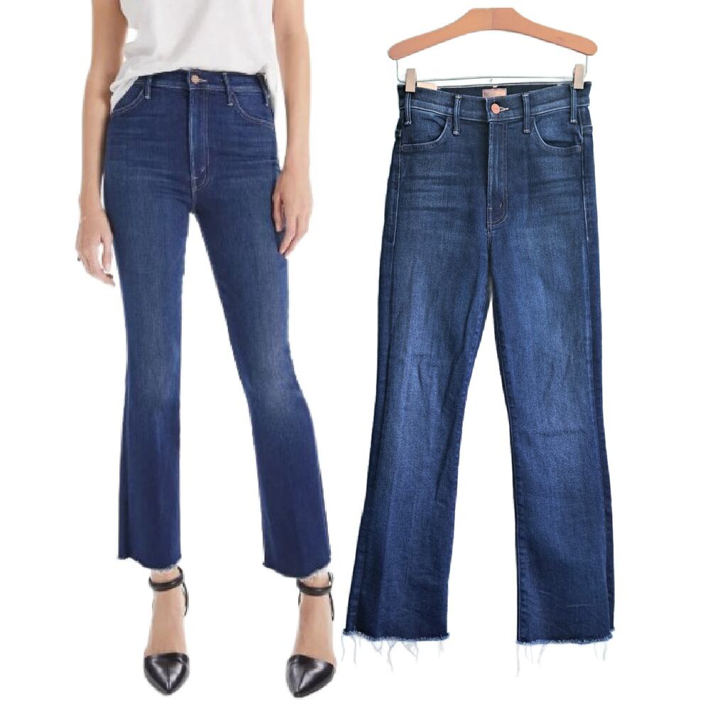 MOTHER The Hustler Ankle Fray Jeans Size 24 Home Movies High Waist Bootcut Flare